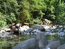 De rivier biedt verkoeling