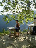 work place at La Cappella with view to the ocean  in Tuscany, Italy