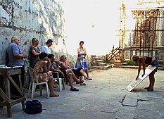 Annette Brasch tijdens de les in Toscane, Italië