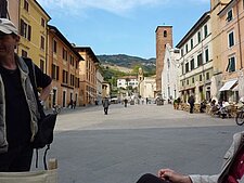 Visiting the Piazza of Pietrasanta