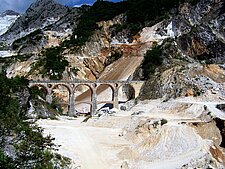 Visiting the world famous bridges of Vara close to Carrara  in Tuscany, Italy